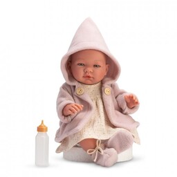 Lalka Hiszpańska Maria W Płaszczyku 43cm Butelka Smoczek