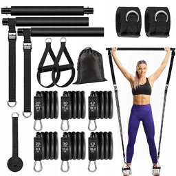 Kij Drążek Treningowy Z Ekspanderami Do Pilatesu Fitnessu