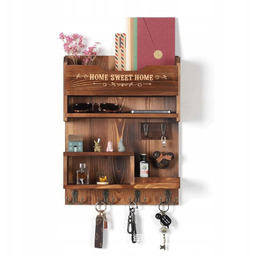 Drewniany Wieszak Dikom Organizer Na Klucze Listy Półka