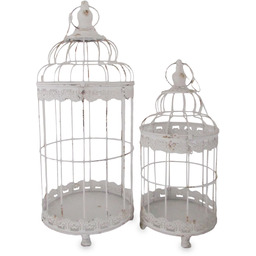 Klatka metalowa dekoracyjna biała kpl. 2 szt. 62/47cm