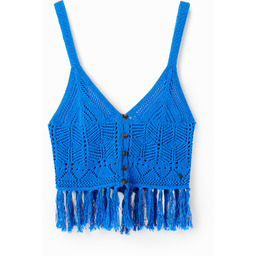 Desigual Krótki szydełkowy top