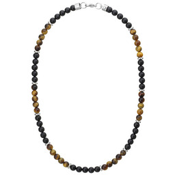 Naszyjnik i bransoletka 2w1 koraliki matowe tygrysie oko