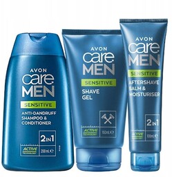 Zestaw męskich kosmetyków Avon Care Men Sensitive [Żel