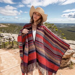 PONCHO Szal ponczo KOWBOJSKIE Vintage Kostium Kowboj meksykaniec