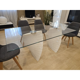 Stół PIR 180 90 76 cm szklany blat,