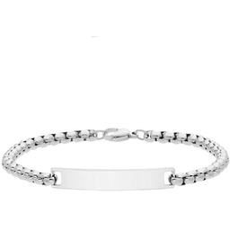 Męska bransoletka łańcuch z blachą do grawerunku stal