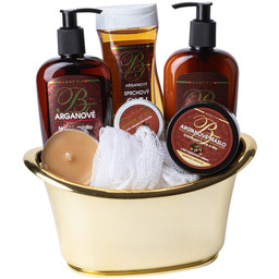 Vivaco Zestaw prezentowy kosmetyków ARGAN, złota wanienka