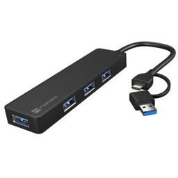 NATEC HUB USB-C 3.0 MAYFLY 4-PORTY + ADAPTER