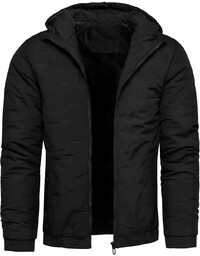 Kurtka męska czarna z kapturem Recea