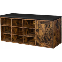 Szafka na Buty z Siedziskiem Funkcjonalna Rustykalna Ciemny