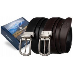 Męski, dwustronny pasek ze skóry naturalnej - Peterson