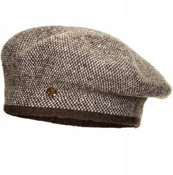 Beret damski CARMELITA Brąz/beż pepitka