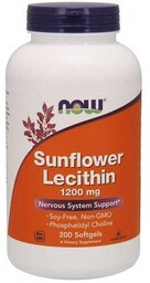 NOW FOODS Lecytyna z nasion słonecznika 1200mg, 200