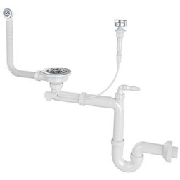 Syfon 3,5" do zlewu 1-komorowego, z korkiem automatycznym