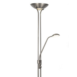 Stalowa lampa podłogowa z lampką do czytania,