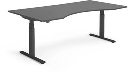 Biurko elektryczne MODULUS, 2000x1000 mm, czarny, czarny