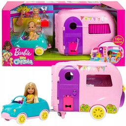 Lalka Barbie Chelsea Auto Przyczepa Kempingowa