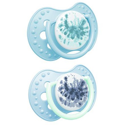 LOVI Smoczek silikonowy dynamiczny Tie Dye niebieski 18m+,