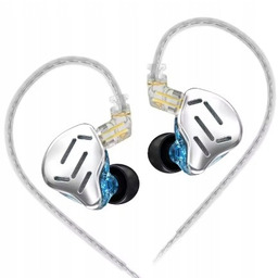 Słuchawki Kz Zax, srebrne/niebieskie, bez mikrofonu