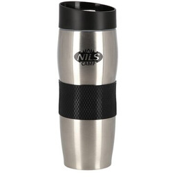 NILS CAMP Kubek termiczny NCC05 Czarno-srebrny 380 ml