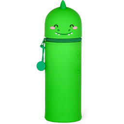 Piórnik silikonowy 2 w 1 Kawaii dinozaur zielony,