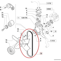 PASEK WIELOKLINOWY KRÓTKI NEW HOLLAND CASE 87316555 -