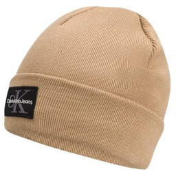 Czapka zimowa Calvin Klein CK Logo Beanie Beżowa
