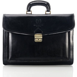 Skórzana teczka aktówka męska PAOLO PERUZZI N04-BLczarna