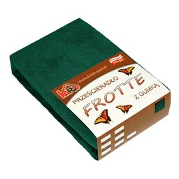 KARO Prześcieradło frotte z gumką 180x200 zielone butelkowe