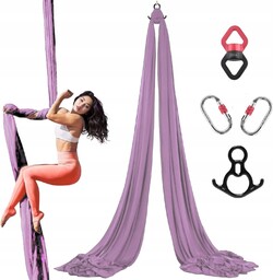 Szarfa akrobatyczna aerial silk 6 m Fioletowa
