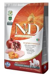 N&D Pumpkin Dog Adult Medium/Maxi Chicken/Pomegranate Grain-free -