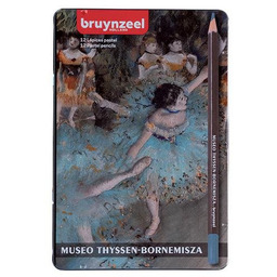 Kredki pastelowe 12kol Zielona tancerka Bruynzeel metalowe pudełko