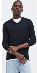 Superdry sweter wełniany męski kolor czarny lekki