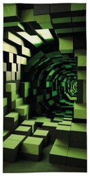 Ręcznik plażowy 70x140 Zielony tunel z efektem 3D