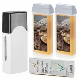 Depilacja zestaw 2x wosk ItalWax NATURAL podgrzewacz paski