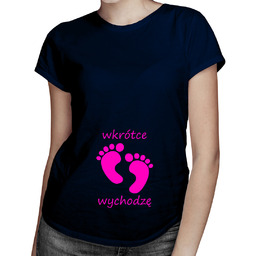 Wkrótce wychodzę - damska koszulka z nadrukiem -
