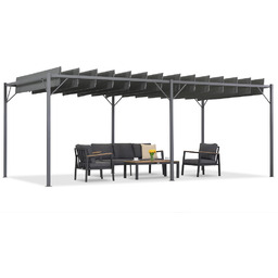 Antracytowa pergola tarasowa Malaga 3x6m Garden Point