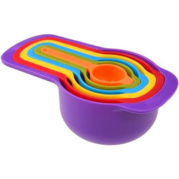 - Zestaw 6 miarek i kolorowych łyżek -