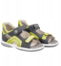 Niskie Sandały Memo Profilaktyczno-Diagnostyczne Szafir 24 Szaro-Zielone