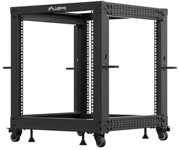 Lanberg Open Rack 12U 600x600-1100 regulowany czarny