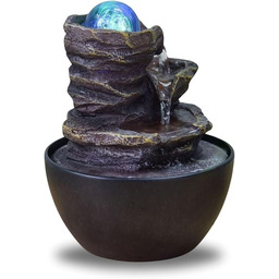 Fontanna do wnętrz Zen Relaksujący Wodospad Kolorowe Światło