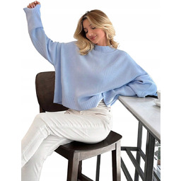 SHEIN LUŹNY SWETER DAMSKI Z GOLFEM W KOLORZE