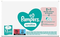 Pampers Sensitive Chusteczki nawilżane, 12x52szt.