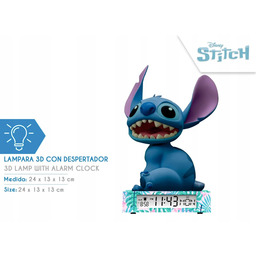 Stitch lampka 3d z budzikiem