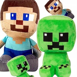 Minecraft Creeper + Steve Duża Maskotka Zestaw 2W1