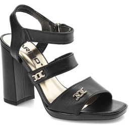 Karino Czarne Sandały Eleganckie Skórzane Buty Damskie