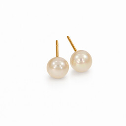 Złote kolczyki z perłą 585 sztyfty 5 mm