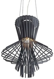 STRAW lampa wisząca szara metal, stal węglowa, pręty