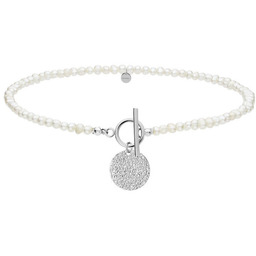 Perły choker z medalionem stal szlachetna