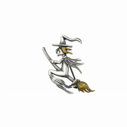 Broszka srebrna z Wiedźmą mała oksydowaną